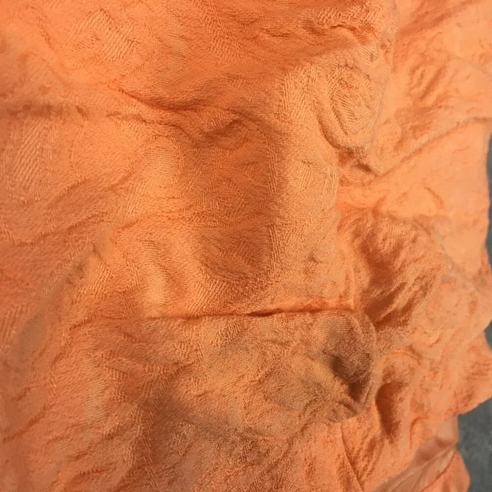 UO Kimchi Blue Skirt 8 Orange Neon Lined A Line Mini Textured Crepe Zip Casual